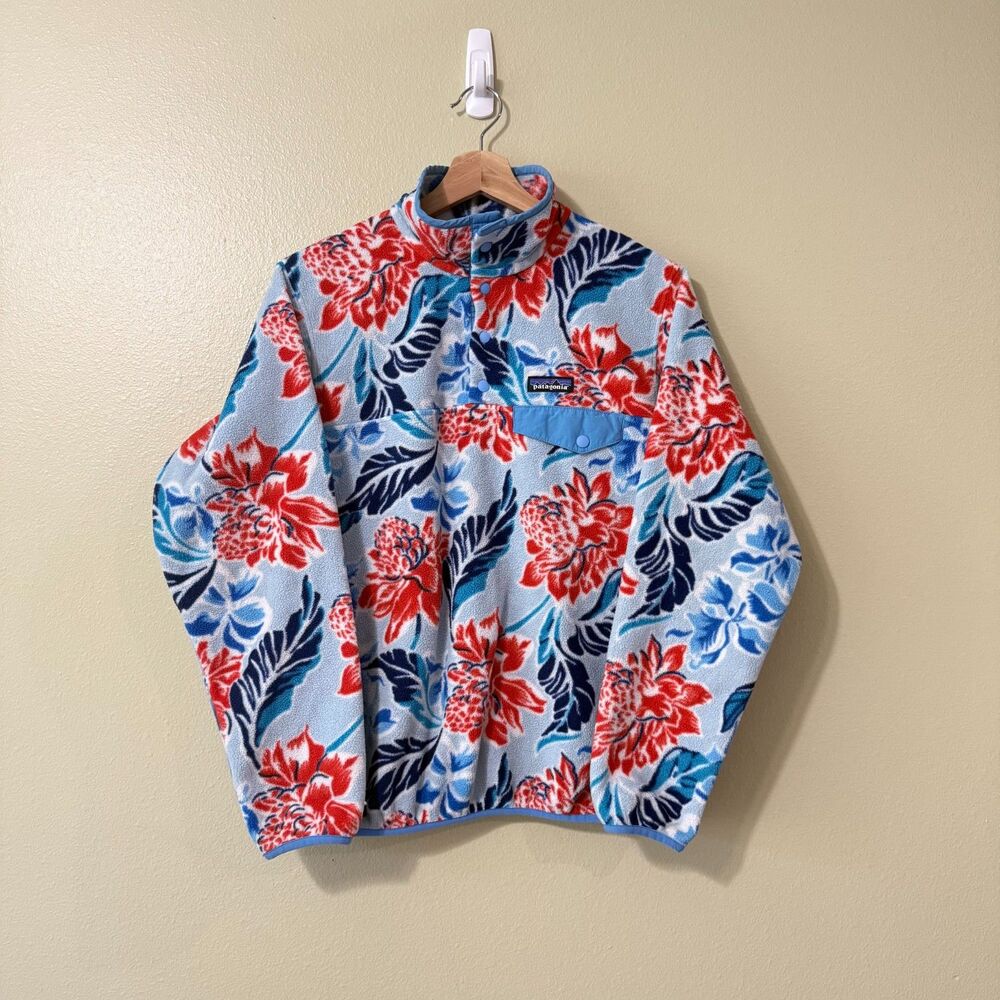 Patagonia Lightweight Synchilla Snap-T Pullover Swirl Floral Fleece Women's S